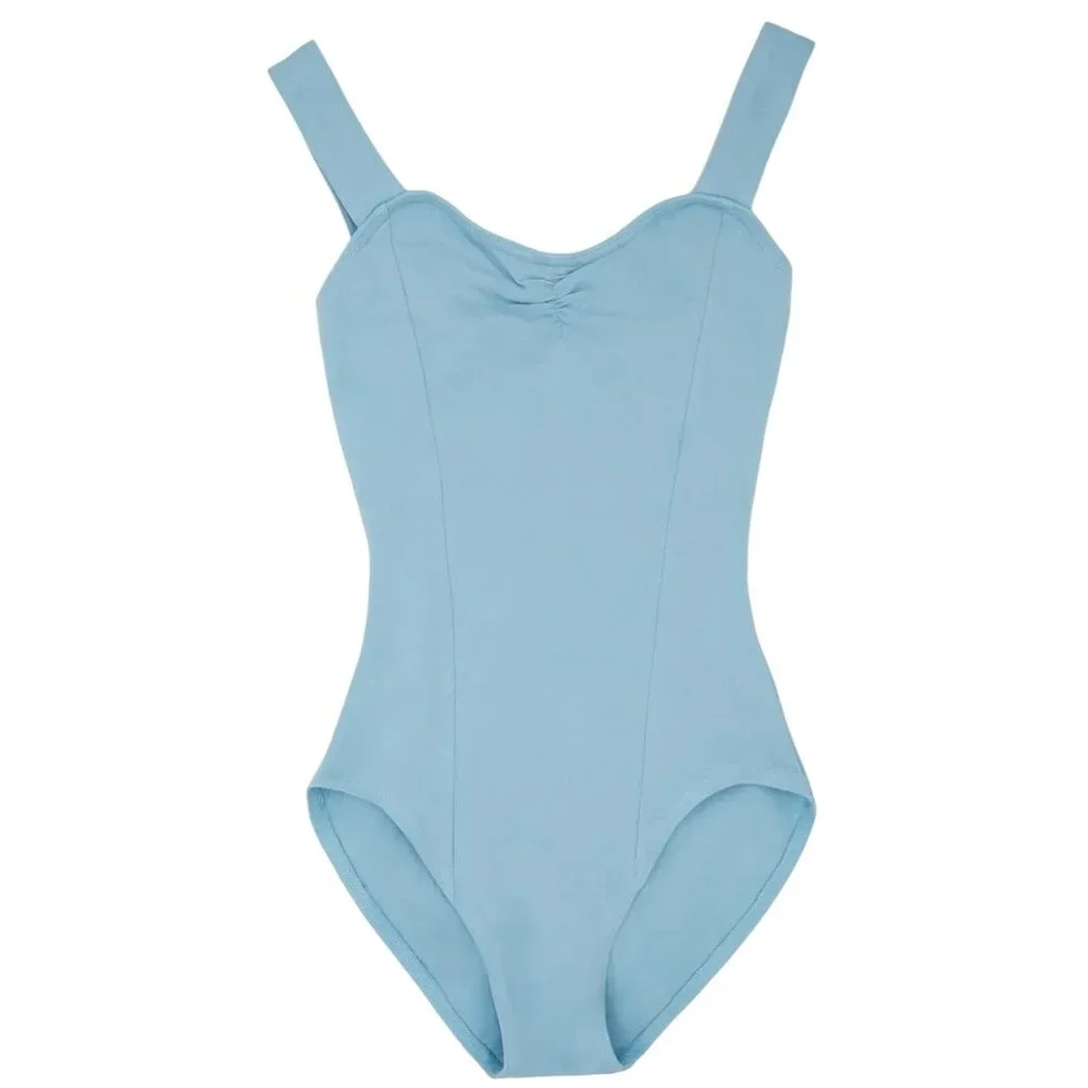 Capezio Childs I 6X-7 Princess Pinch Front Tank Leotard Lined Light Blue Dance